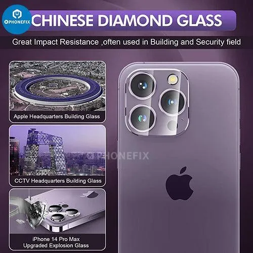 Protection d'objectif de caméra arrière en verre trempé pour iPhone 13-14 Pro Max