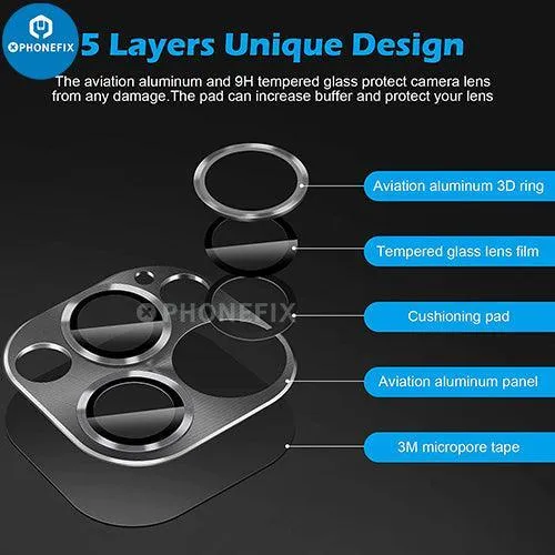 Protection d'objectif de caméra arrière en verre trempé pour iPhone 13-14 Pro Max