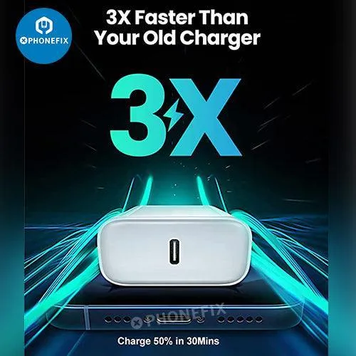 Chargeur mural rapide Type-C 20/30 W pour Apple Watch, iPhone, iPad, Airpods
