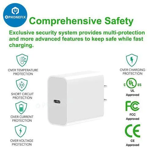 Chargeur mural rapide Type-C 20/30 W pour Apple Watch, iPhone, iPad, Airpods