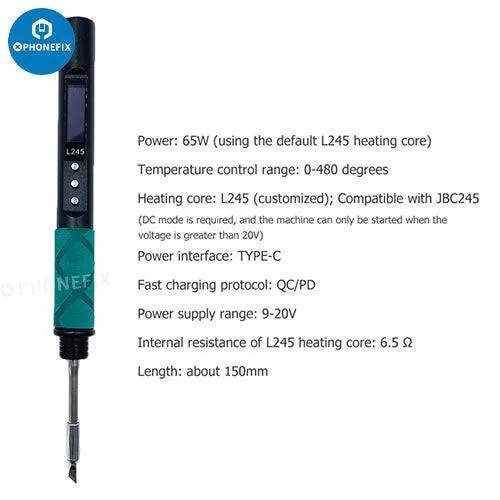 Stylo à souder numérique portable 65 W JBC 245, outil de soudage électrique