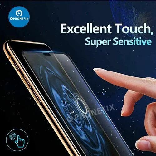 Lot de 3 protections d'écran en verre trempé à couverture complète pour iPhone X-15 Pro Max