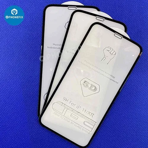 Lot de 3 protections d'écran en verre trempé à couverture complète pour iPhone X-15 Pro Max