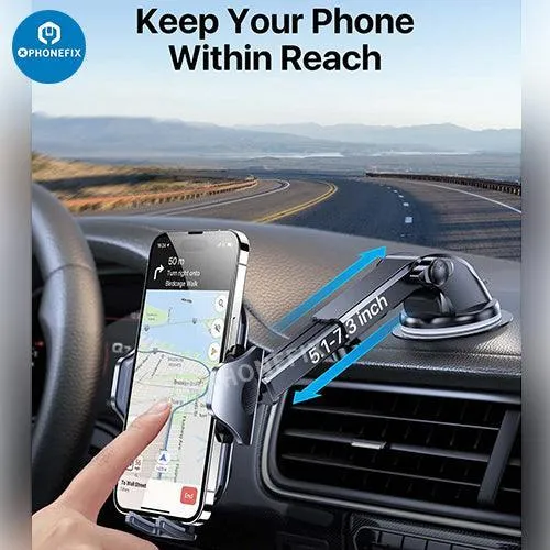 Support de téléphone universel pour grille d'aération de voiture avec clip et ventouse