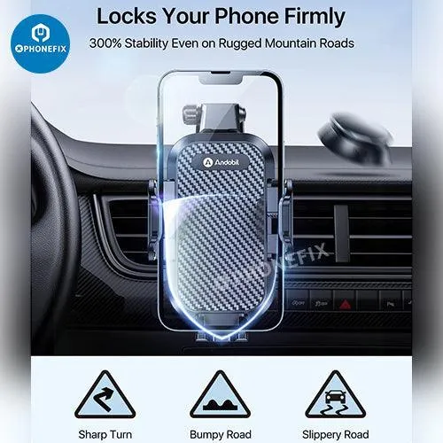Support de téléphone universel pour grille d'aération de voiture avec clip et ventouse