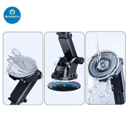 Support de téléphone universel pour grille d'aération de voiture avec clip et ventouse