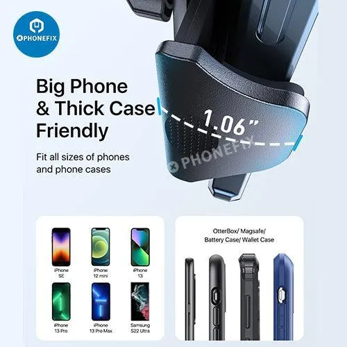 Support de téléphone universel pour grille d'aération de voiture avec clip et ventouse