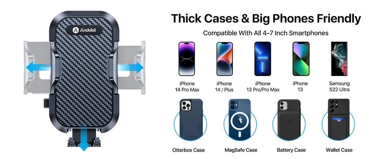 Support de téléphone universel pour grille d'aération de voiture avec clip et ventouse