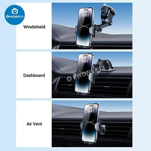 Support de téléphone universel pour grille d'aération de voiture avec clip et ventouse