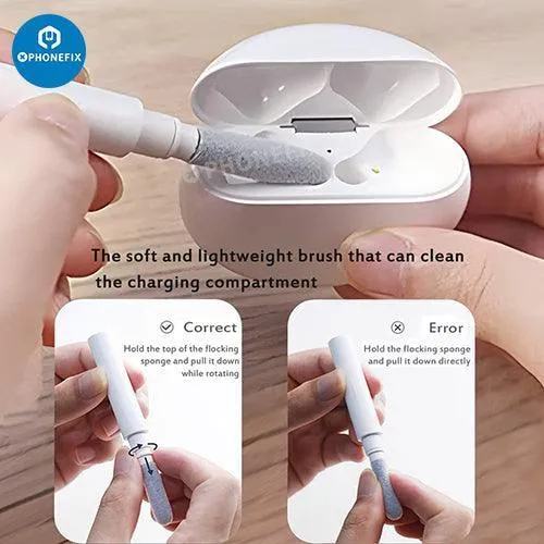 Stylo de nettoyage avec brosse douce pour AirPods, téléphone, ordinateur portable