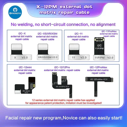 Outil de réparation d'identification faciale à matrice de points i2C pour iPhone X-15 Pro Max