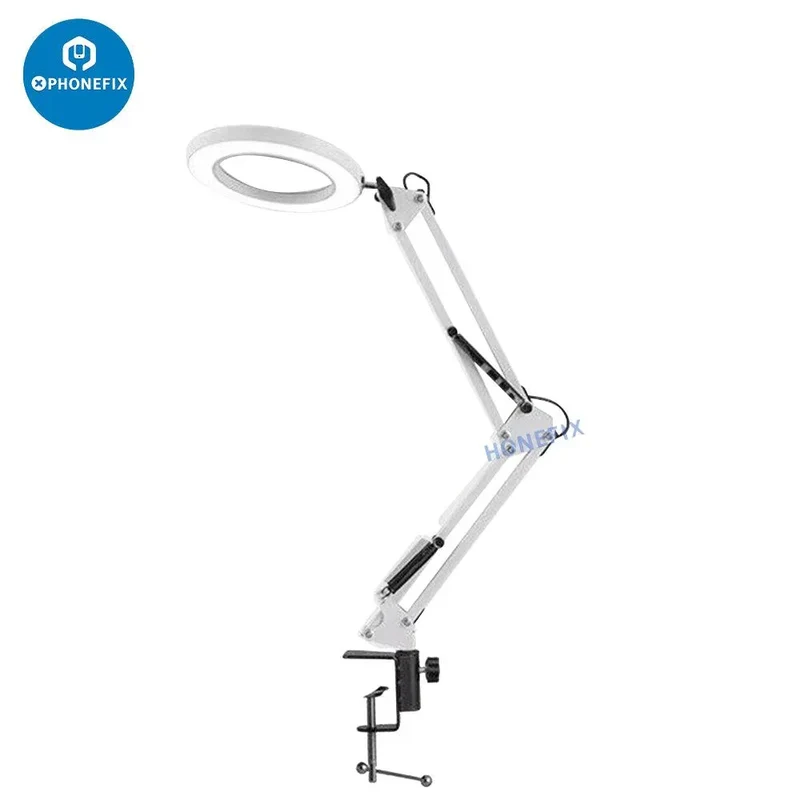 Loupe HD 3X avec support à clip en métal et lumière tricolore USB