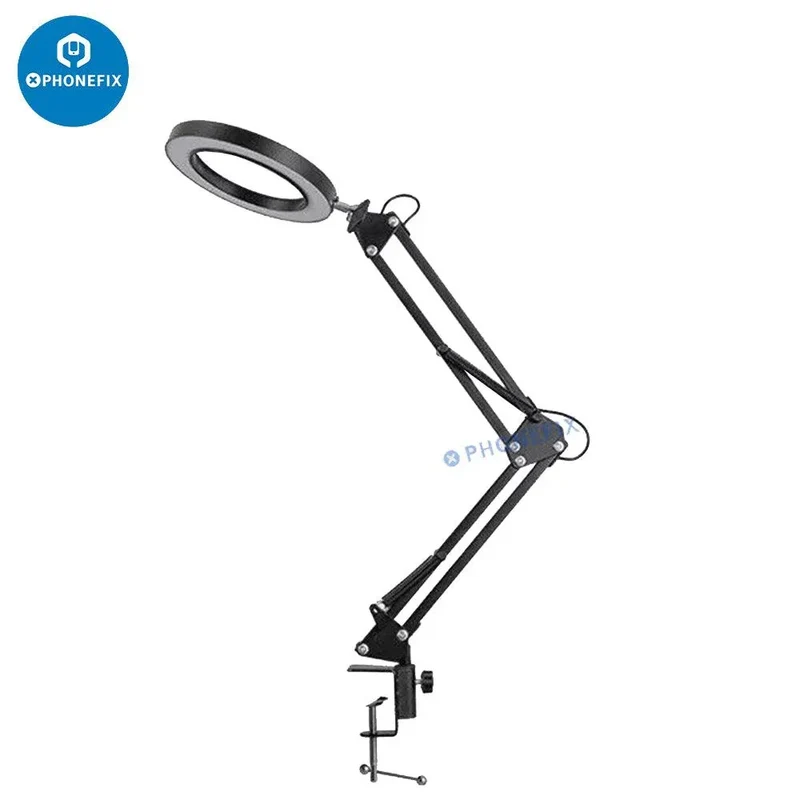 Loupe HD 3X avec support à clip en métal et lumière tricolore USB