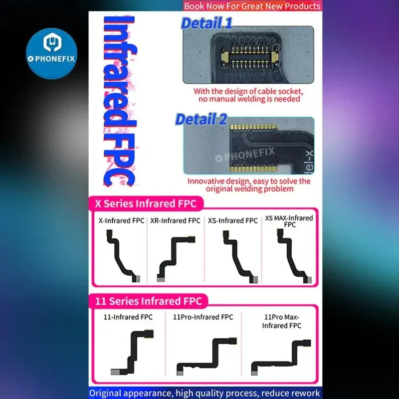 Câble flexible FPC infrarouge Aixun pour iPhone X-13 Pro Max, réparation Face ID