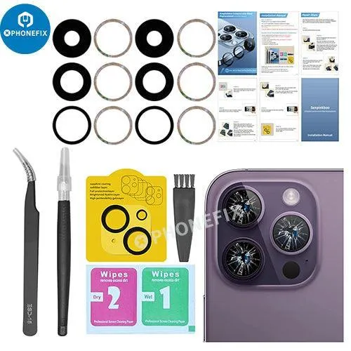 Kit d'outils de remplacement d'objectif de caméra arrière pour iPhone 12, 13 et 14 Pro Max