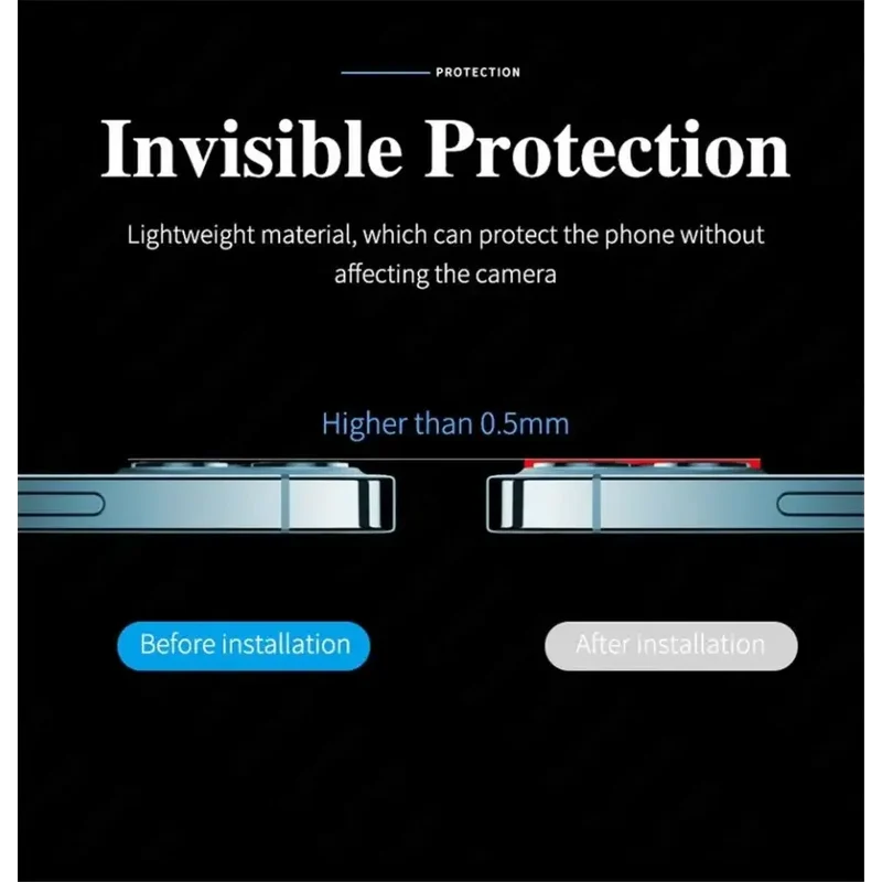 Protections d'objectif d'appareil photo intégrales en métal pour iPhone 11-13ProMax