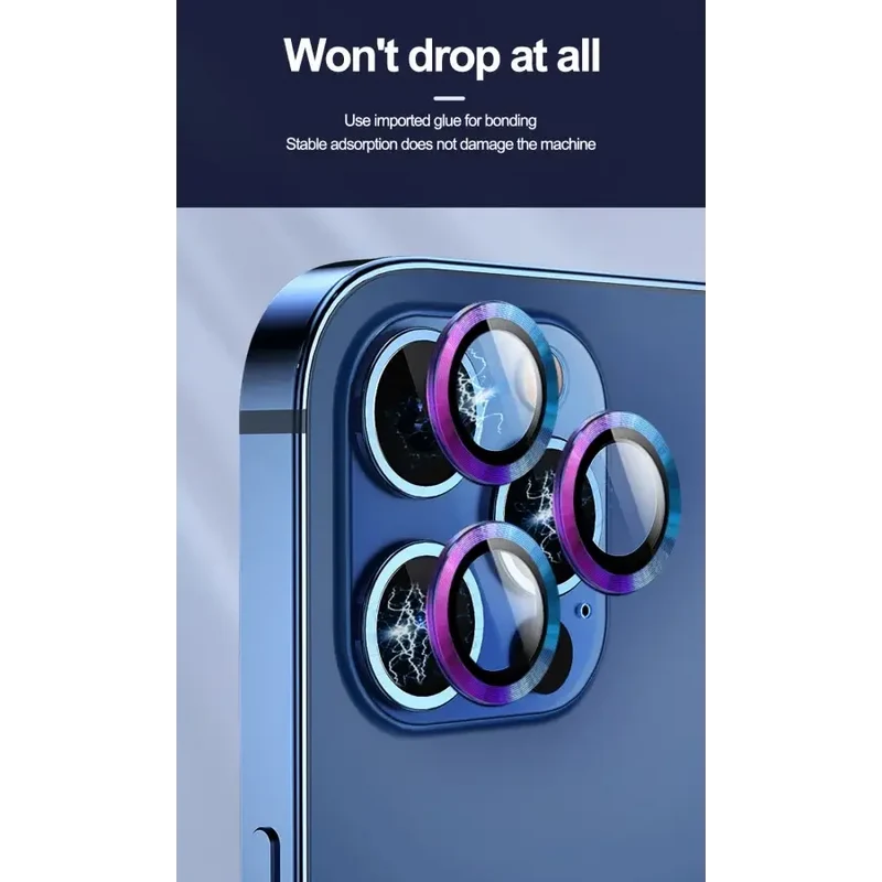 Protections d'objectif d'appareil photo intégrales en métal pour iPhone 11-13ProMax