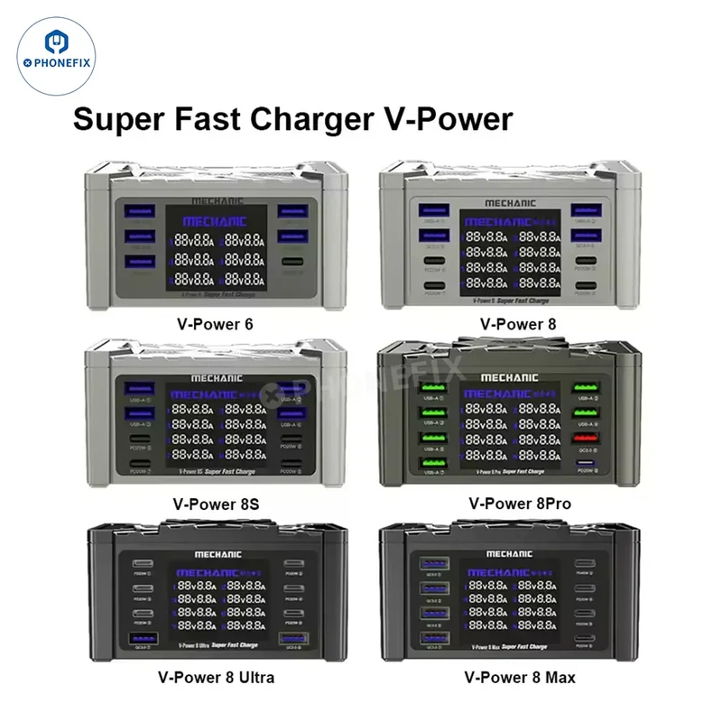 Chargeur ultra rapide MECHANIC V-Power 6 8 8S pour montres iPhone iPad