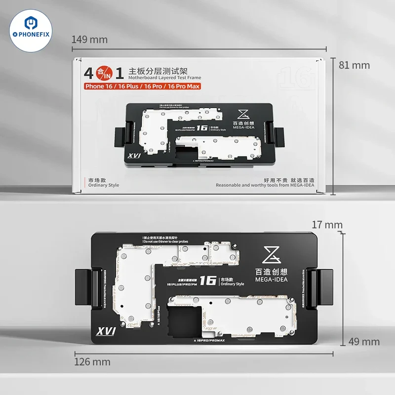 Dispositif de test de carte mère MEGA-IDEA pour iPhone X-16 Pro Max