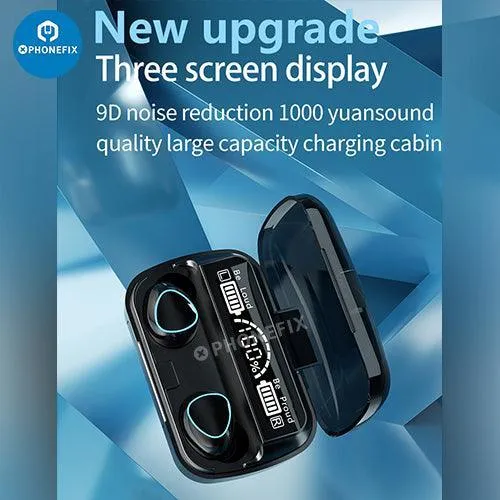 Écouteurs Bluetooth étanches M10 TWS LED 9D sans fil