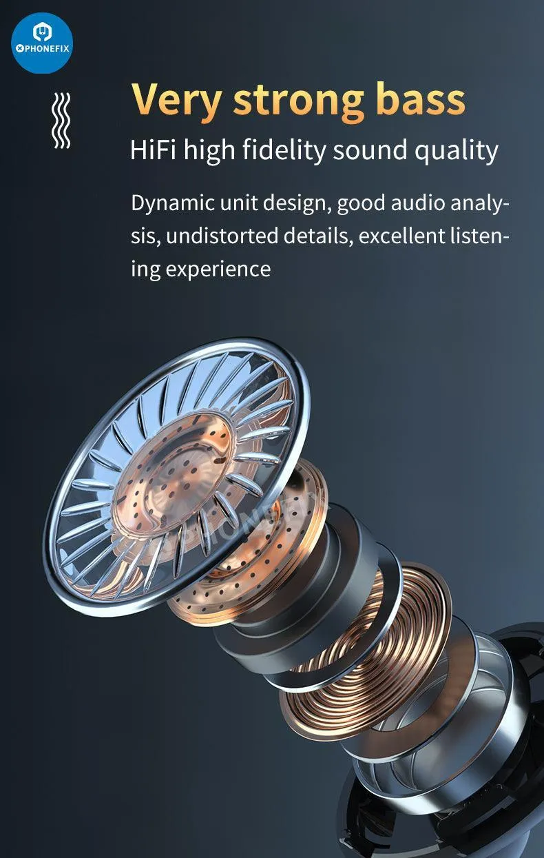Écouteurs Bluetooth étanches M10 TWS LED 9D sans fil