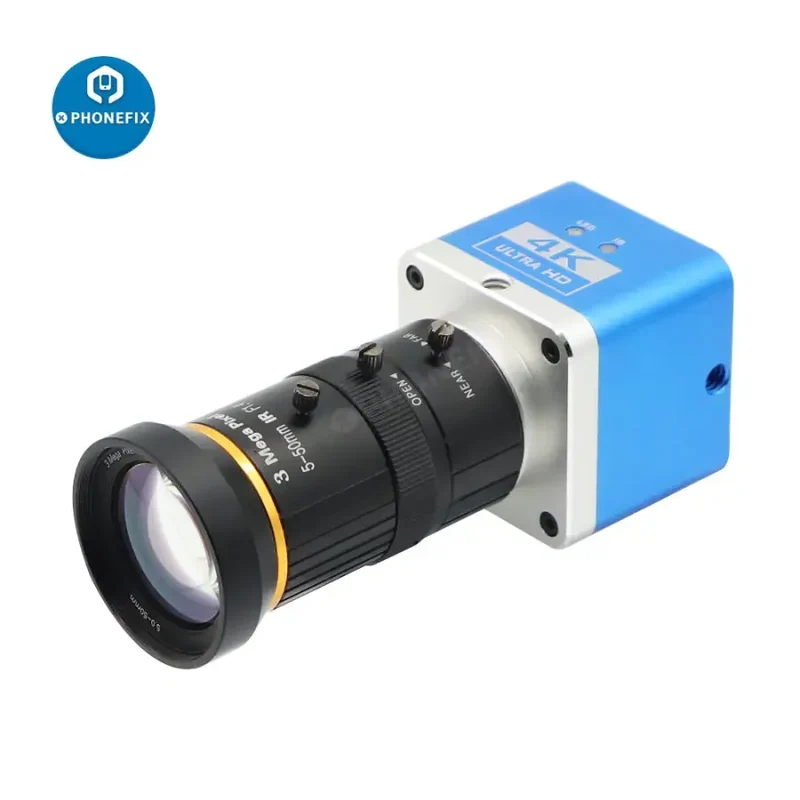 Caméra 4K UHD CCD, détecteur numérique, objectif 5.0-50 mm F1.4, caméra industrielle en direct