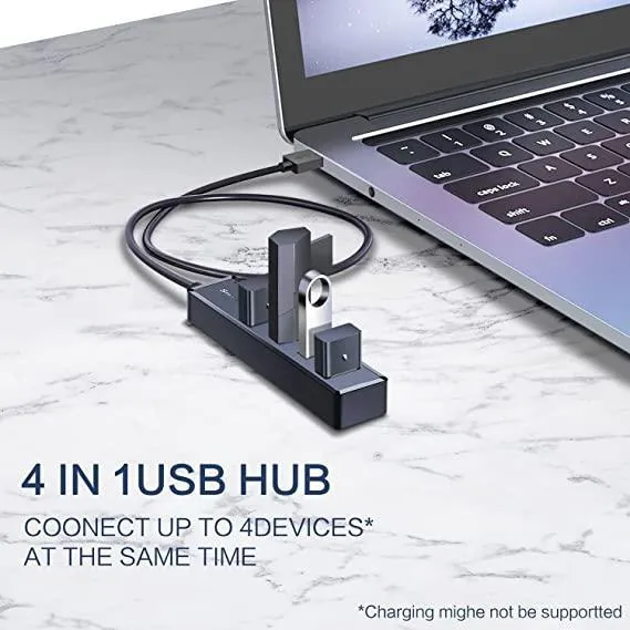 Hub multiport USB avec câble de 2 cm pour téléphone et PC, transfert de données rapide