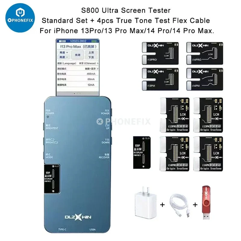 Testeur d'écran DL S800 pour iPhone, Samsung, Huawei, Xiaomi, Oppo, Vivo