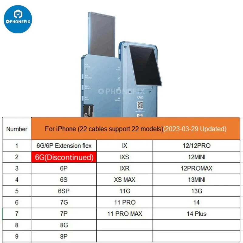 Testeur d'écran DL S800 pour iPhone, Samsung, Huawei, Xiaomi, Oppo, Vivo