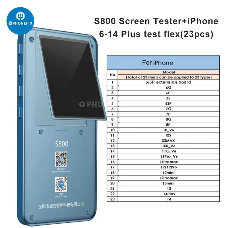 Testeur d'écran DL S800 pour iPhone, Samsung, Huawei, Xiaomi, Oppo, Vivo