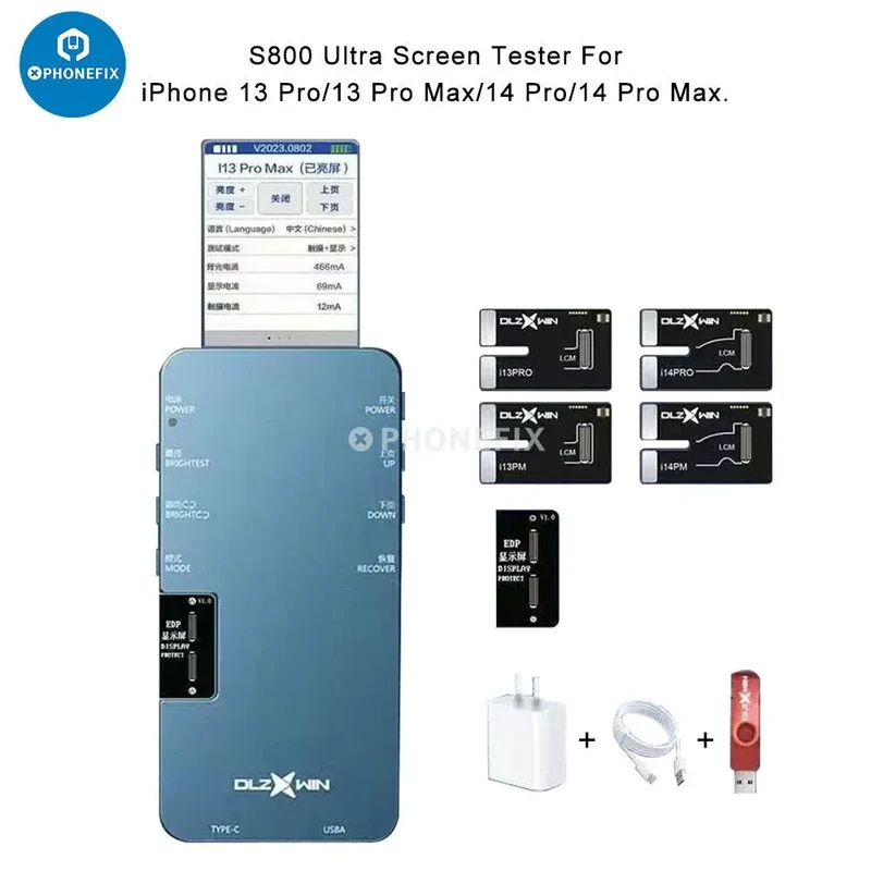 Testeur d'écran DL S800 pour iPhone, Samsung, Huawei, Xiaomi, Oppo, Vivo