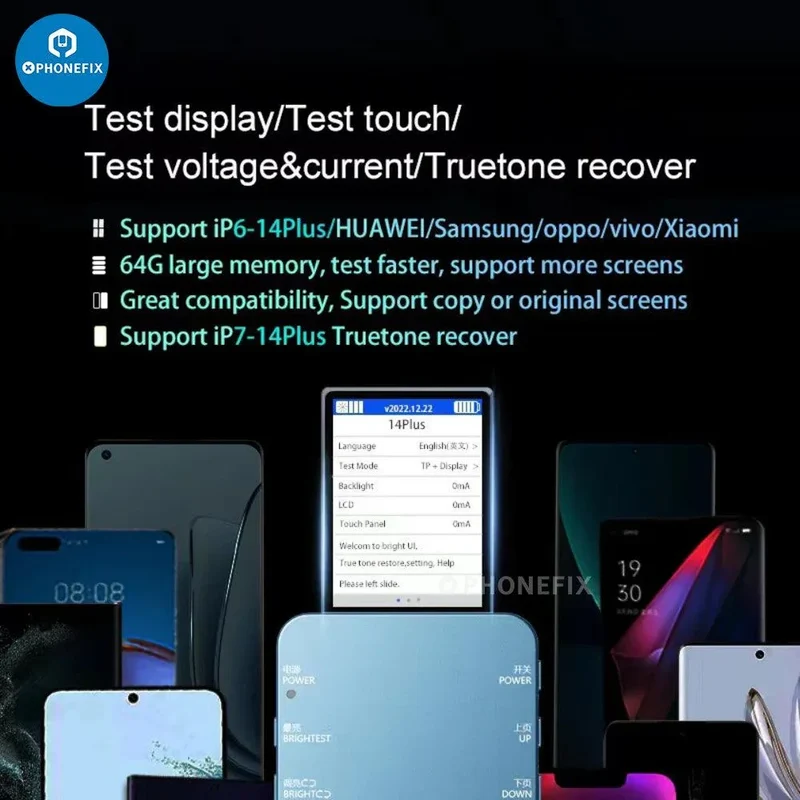 Testeur d'écran DL S800 pour iPhone, Samsung, Huawei, Xiaomi, Oppo, Vivo