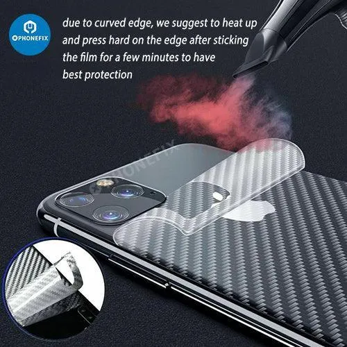 Film de protection arrière 3D autocollant en fibre de carbone pour iPhone 8-15 Pro Max