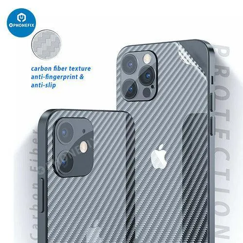 Film de protection arrière 3D autocollant en fibre de carbone pour iPhone 8-15 Pro Max