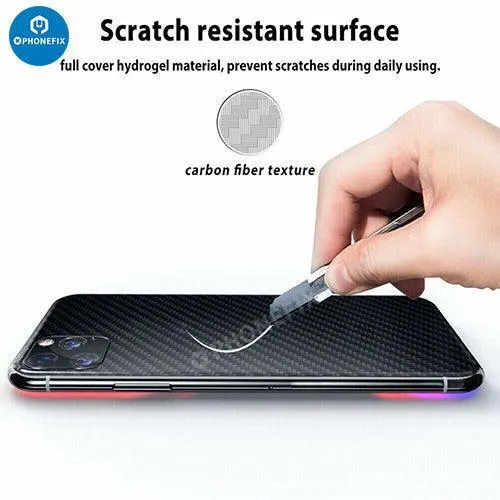 Film de protection arrière 3D autocollant en fibre de carbone pour iPhone 8-15 Pro Max