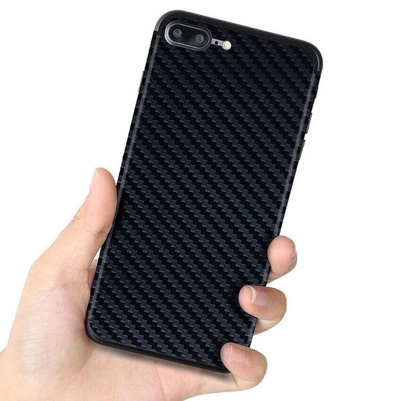 Film de protection arrière 3D autocollant en fibre de carbone pour iPhone 8-15 Pro Max
