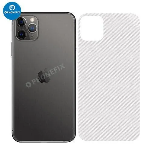Film de protection arrière 3D autocollant en fibre de carbone pour iPhone 8-15 Pro Max