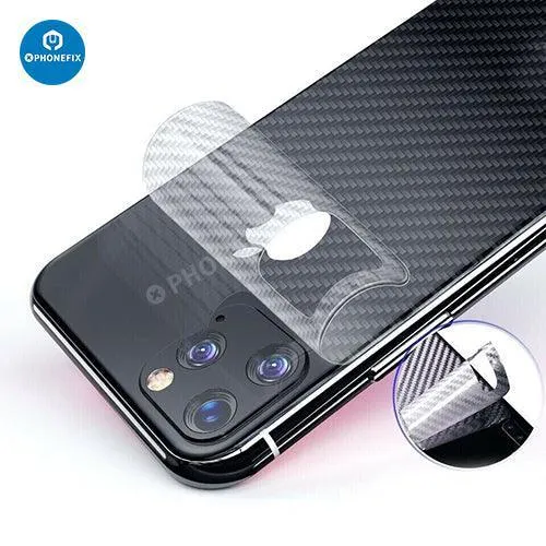 Film de protection arrière 3D autocollant en fibre de carbone pour iPhone 8-15 Pro Max