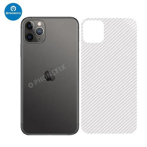 Film de protection arrière 3D autocollant en fibre de carbone pour iPhone 8-15 Pro Max