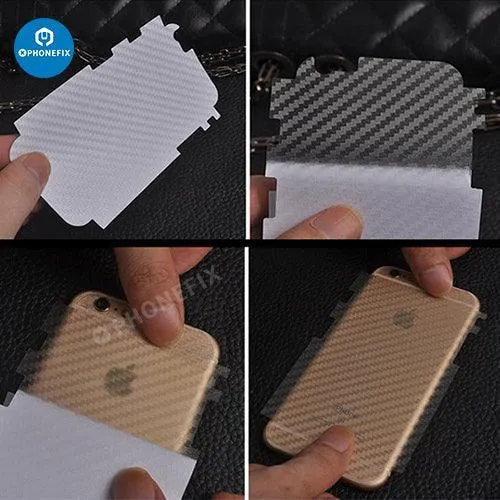 Film de protection arrière 3D autocollant en fibre de carbone pour iPhone 8-15 Pro Max