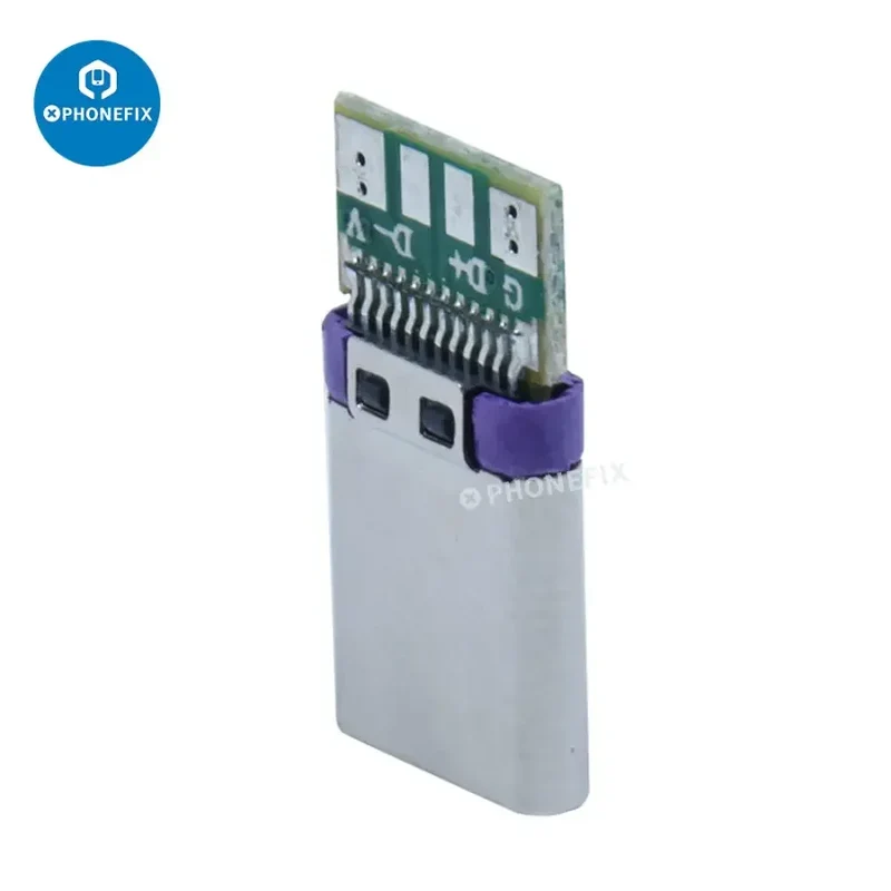 Prise de charge USB 3.0 type C mâle 9 broches PD QC