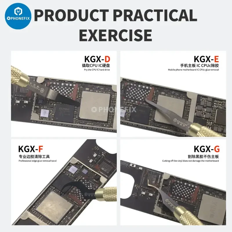Kit de lames pour retirer la colle du processeur Kaigexin, grattoir à copeaux, couteau à levier