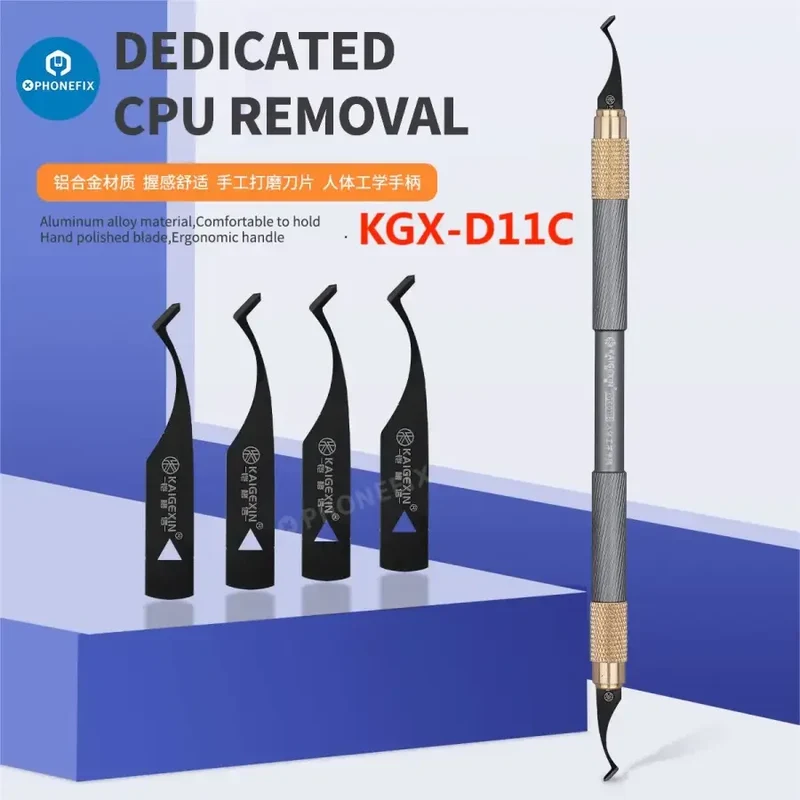 Kit de lames pour retirer la colle du processeur Kaigexin, grattoir à copeaux, couteau à levier
