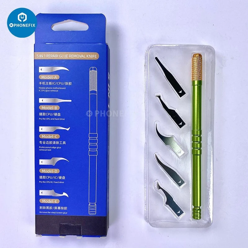 Kit de lames pour retirer la colle du processeur Kaigexin, grattoir à copeaux, couteau à levier