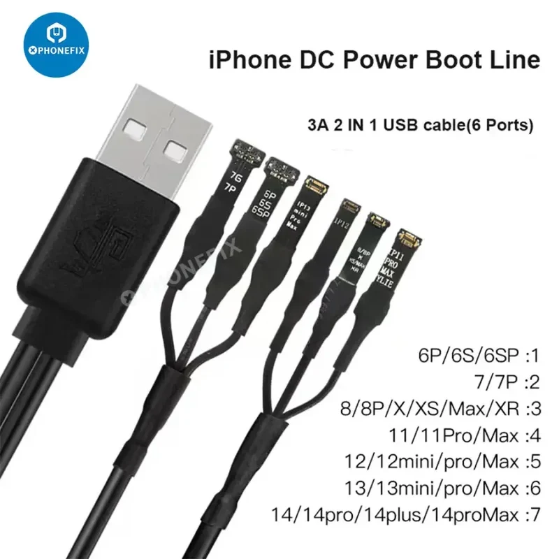 Câble d'alimentation CC WYLIE Boot Line pour iPhone 6-15 Pro Max