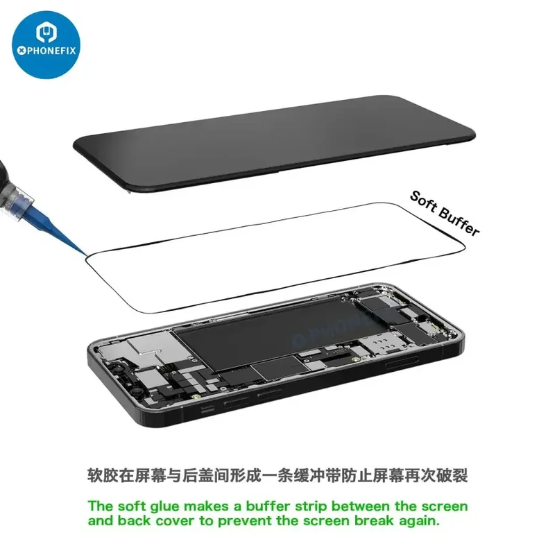 Colle adhésive souple 2UUL pour réparation de téléphone 30 ml
