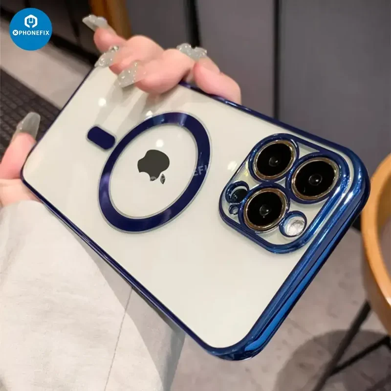 Coque transparente avec MagSafe pour iPhone 12-15 Pro Max Apple