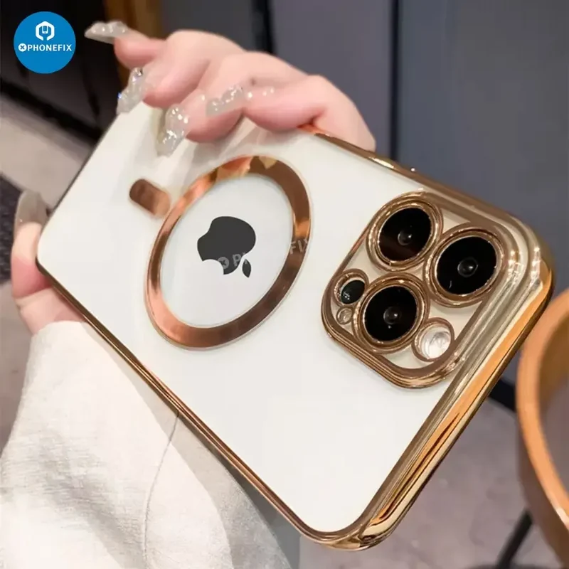Coque transparente avec MagSafe pour iPhone 12-15 Pro Max Apple