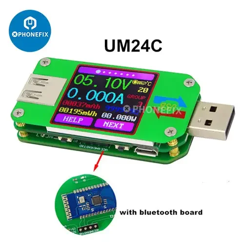 Testeur de tension USB avec écran LCD couleur UM34C UM25C UM24C