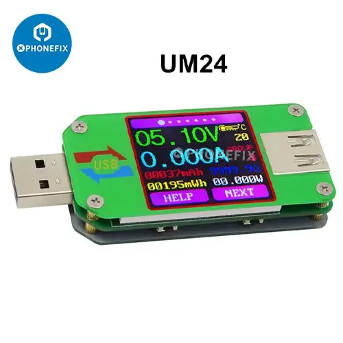 Testeur de tension USB avec écran LCD couleur UM34C UM25C UM24C